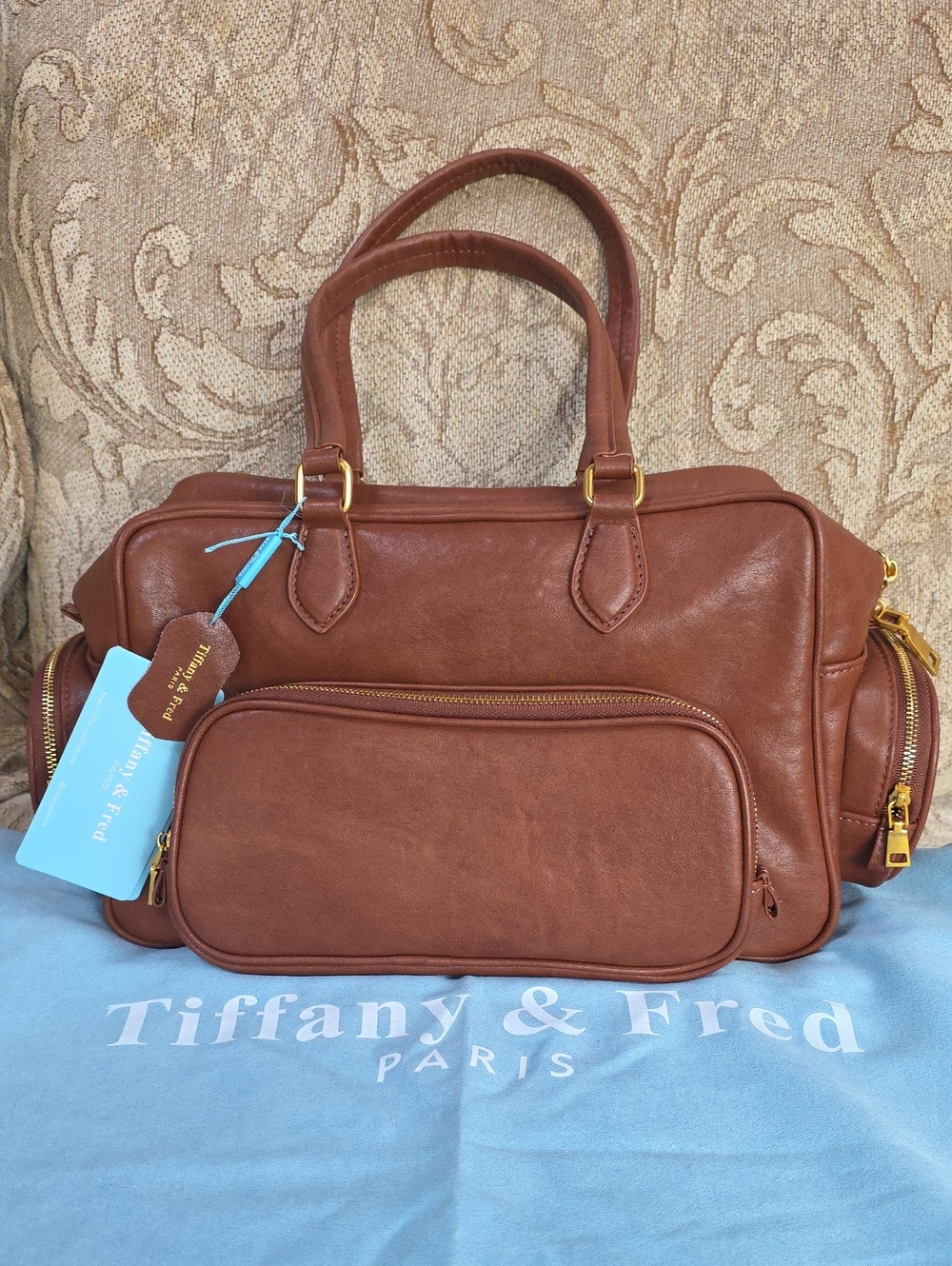 Tiffany & Fred Paris Large Leather Satchel, NWT